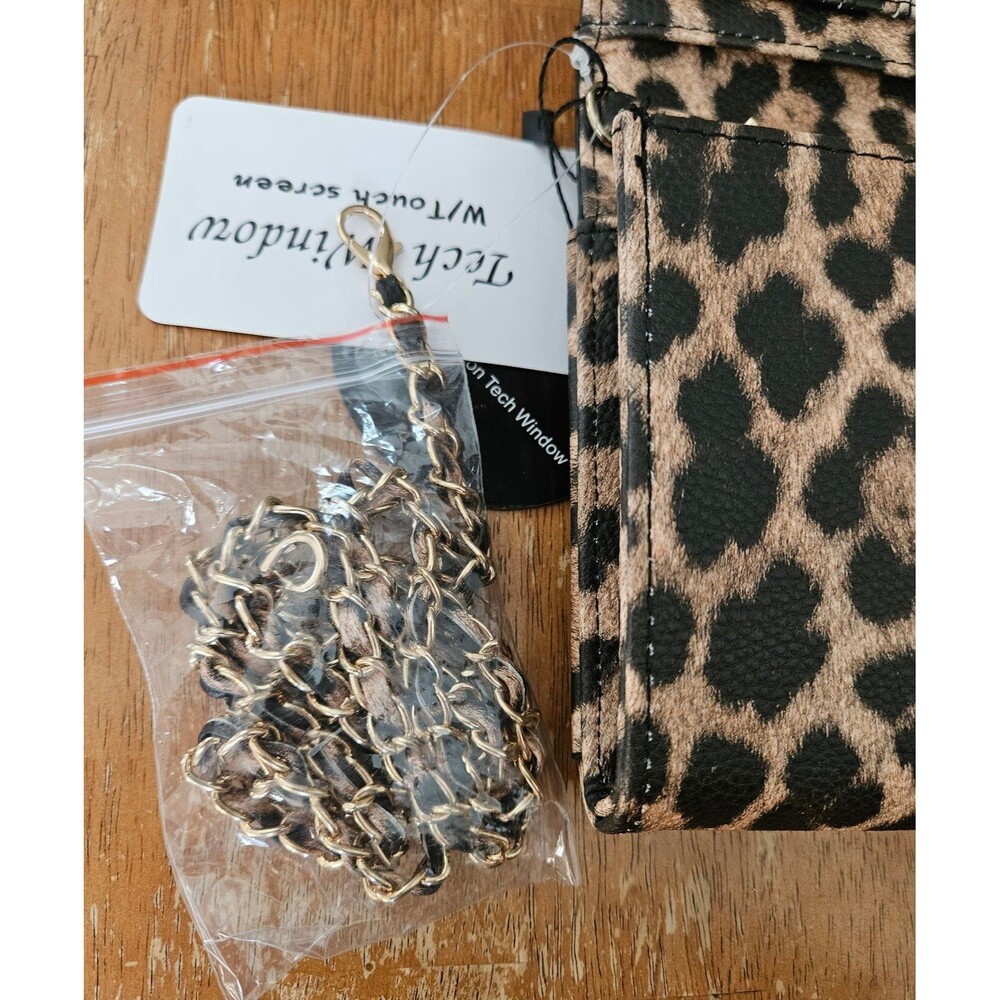 Leopard Animal Print Purse Wallet Clutch Phone Holder Case New w/ Tags Crossbody - Picture 5 of 6